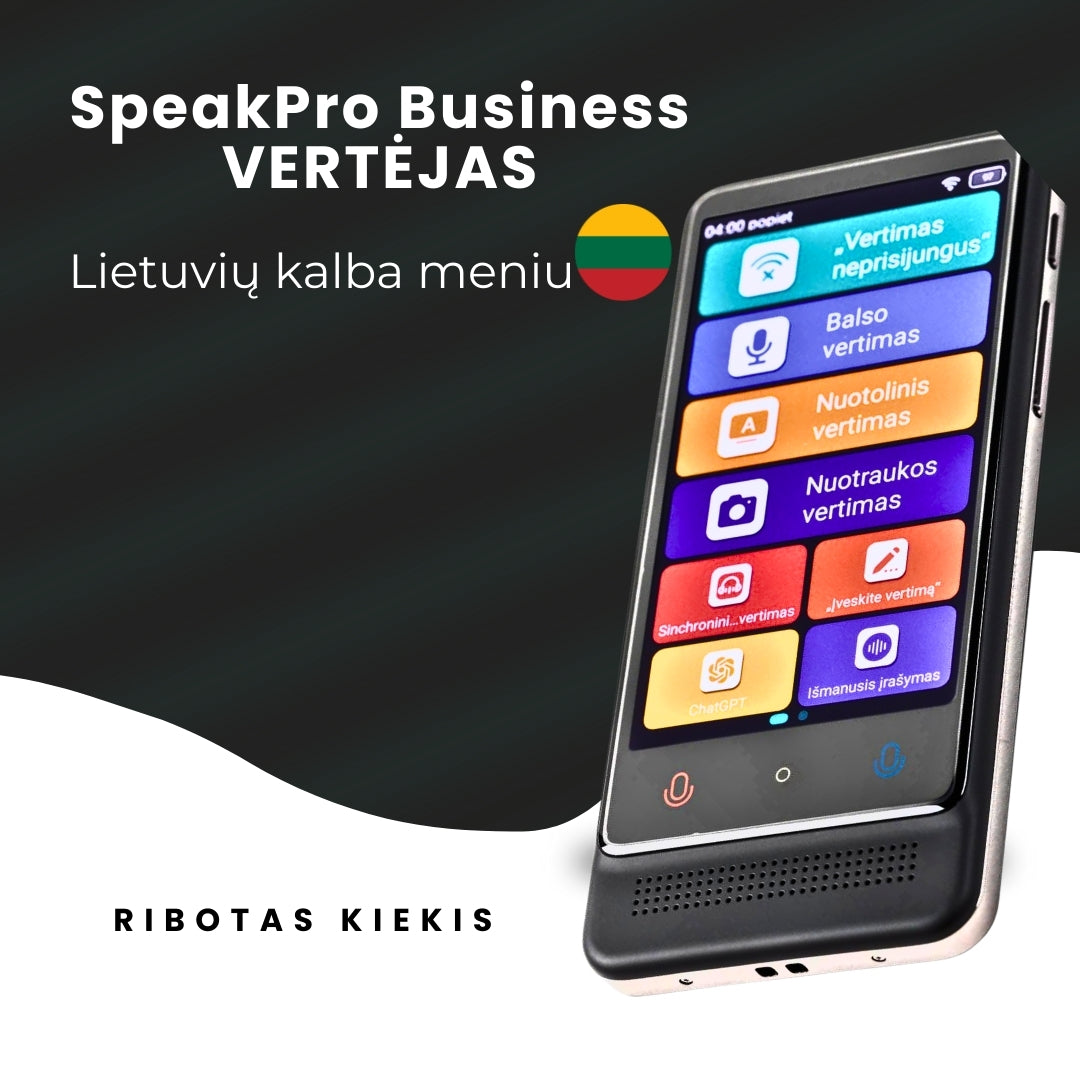 Speakpro Business balso vertėjas su Lietuvišku menu